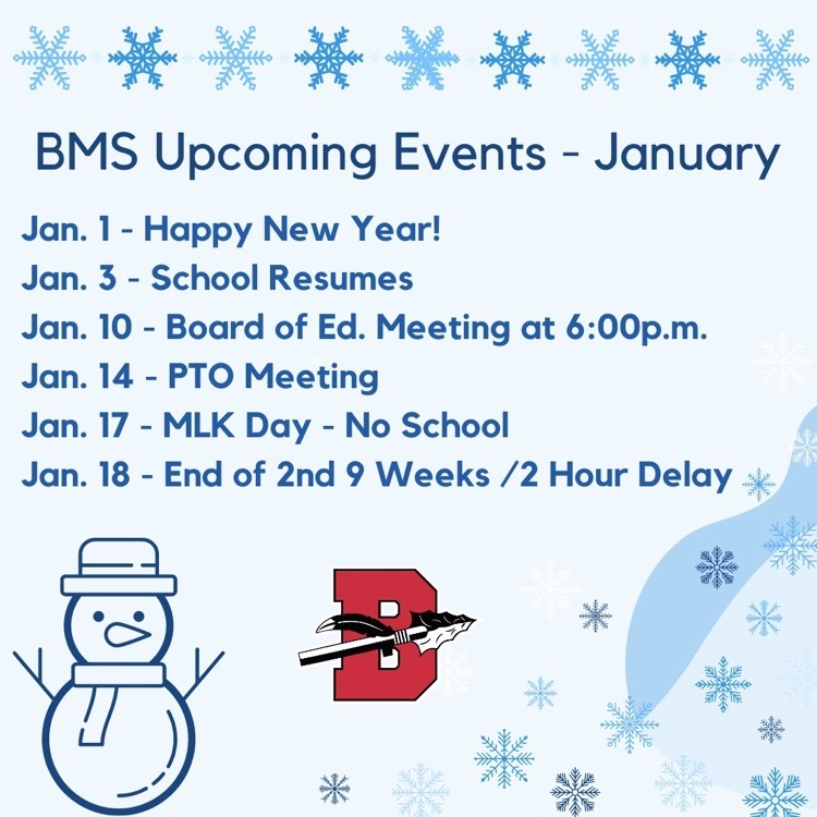 BMS Upcoming Events January 