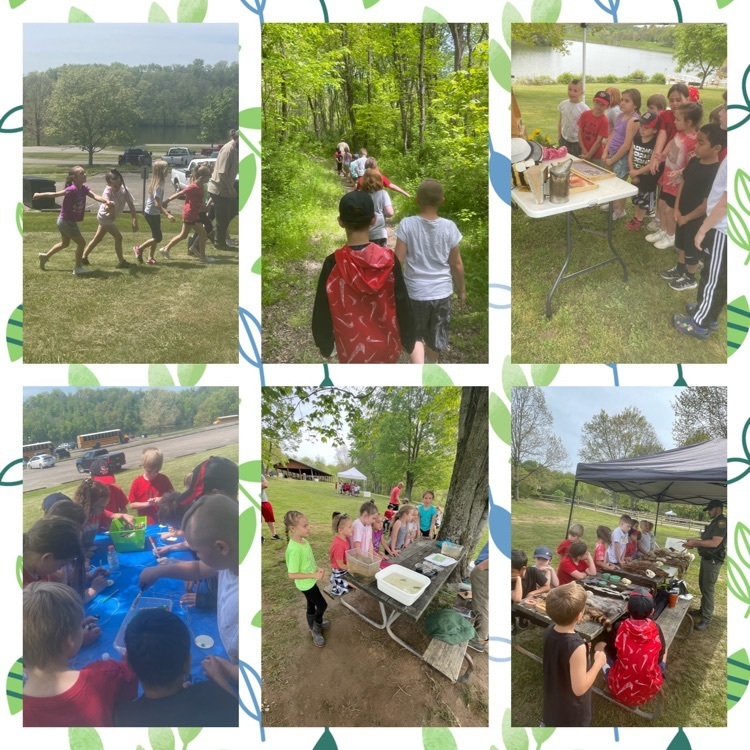 2nd Grade took a field trip to Barkcamp State Park. Students learned about wildlife, bees, recycling, stream bugs and birds. They got to take a hike and go fishing as well. It was a beautiful day to learn about nature! ☀️🦋🌲🐝🐍🍃🌎